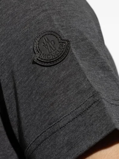 Moncler Logo-print Short-sleeve T-shirt In Gray