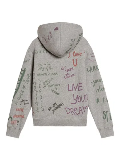 Golden Goose Printed Fleece Hoodie In Gray
