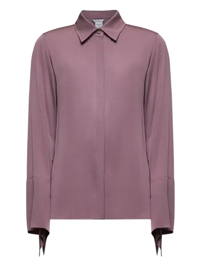 Max Mara Mauve Silk Charmeuse Grecia Shirt In Pink