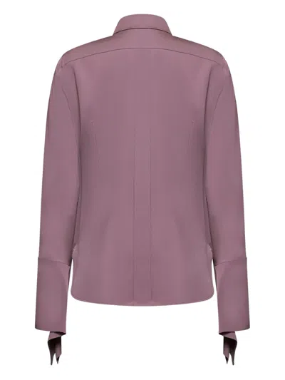 Max Mara Mauve Silk Charmeuse Grecia Shirt In Pink