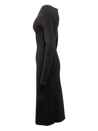 Stella Mccartney Fitted Off-the-shoulder Midi Dress In Black