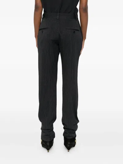 Isabel Marant Pinstripe Pleated Trousers In Black
