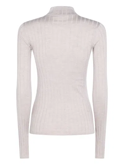 Brunello Cucinelli Slim Fit High Neck Knitwear In Neutral