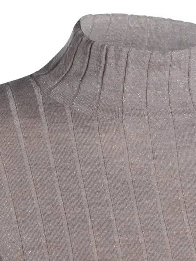 Brunello Cucinelli Slim Fit High Neck Knitwear In Neutral