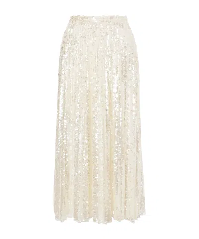 Philosophy Di Lorenzo Serafini Sequin Embellished Long Skirt In Neutral