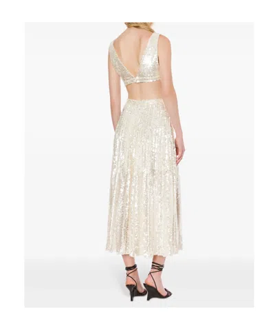 Philosophy Di Lorenzo Serafini Sequin Embellished Long Skirt In Neutral