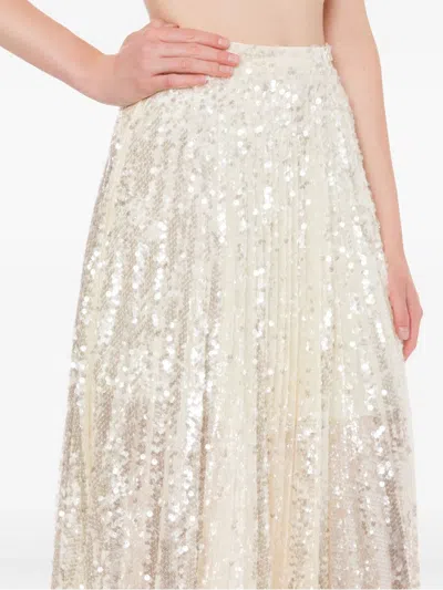 Philosophy Di Lorenzo Serafini Sequin Embellished Long Skirt In Neutral