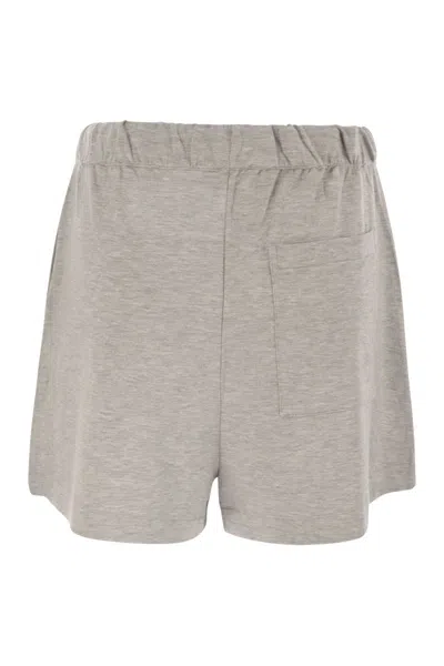Majestic Shorts With Drawstring Waist In Neutral
