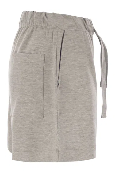 Majestic Shorts With Drawstring Waist In Neutral