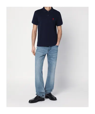 Ami Alexandre Mattiussi Ami De Coeur Short-sleeved Polo T-shirt In Animal Print