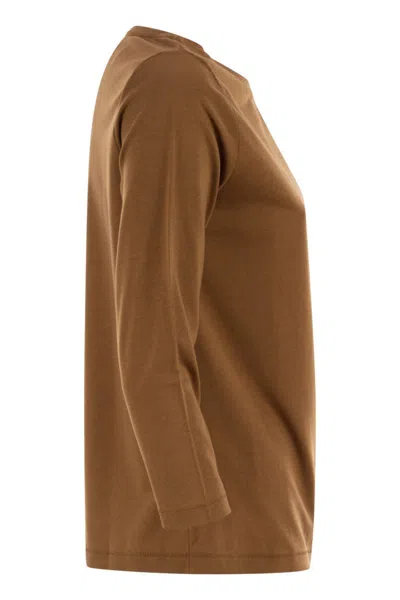 Majestic Filatures T-shirt With 3/4 Sleeves In Brown