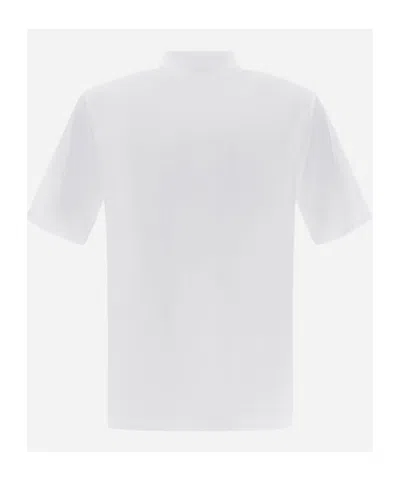 Herno White Knit Effect Jersey Polo Shirt
