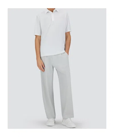 Herno White Knit Effect Jersey Polo Shirt