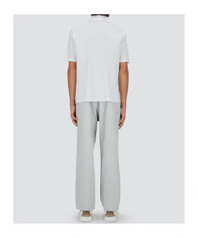 Herno White Knit Effect Jersey Polo Shirt