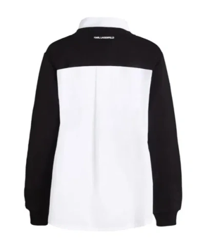 Karl Lagerfeld Ikon Two-tone Sweatshirt In Black
