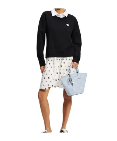 Karl Lagerfeld Ikon Two-tone Sweatshirt In Black