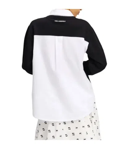 Karl Lagerfeld Ikon Two-tone Sweatshirt In Black