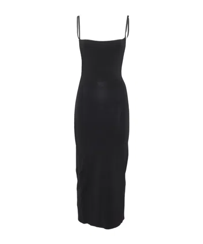Philosophy Di Lorenzo Serafini Form-fitting Midi Dress With Unique Cut-out Detail In Black