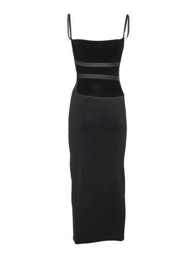 Philosophy Di Lorenzo Serafini Form-fitting Midi Dress With Unique Cut-out Detail In Black