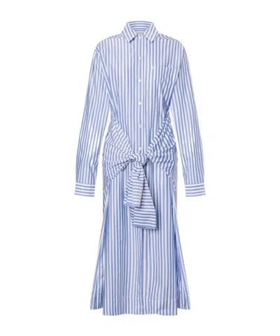 Philosophy Di Lorenzo Serafini Shirt-style Striped Cotton Blend Chemisier Dress