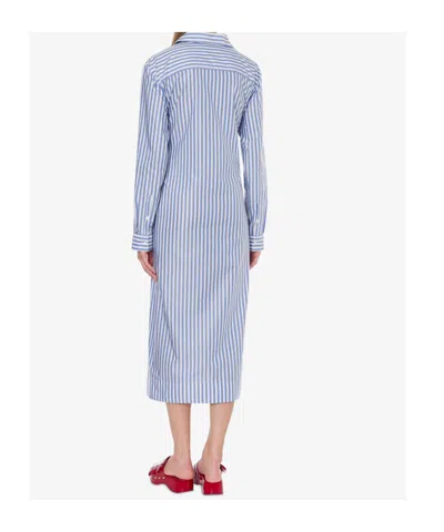 Philosophy Di Lorenzo Serafini Shirt-style Striped Cotton Blend Chemisier Dress