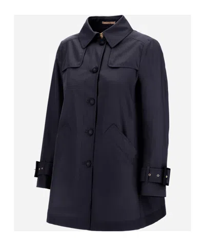 Herno Raincoat In Delon And Monogram In Blue