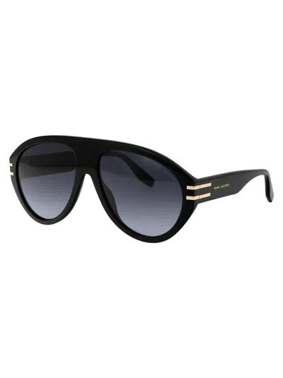 Marc Jacobs Black Acetate Sunglasses In Black