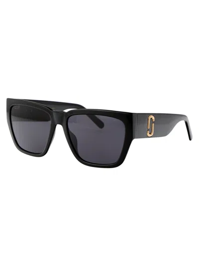Marc Jacobs Black Acetate Sunglasses In Black