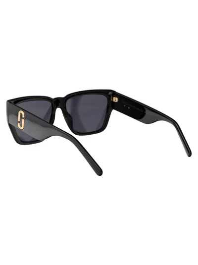 Marc Jacobs Black Acetate Sunglasses In Black