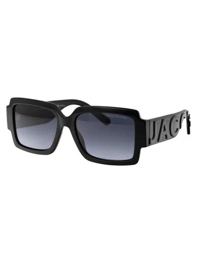 Marc Jacobs Black Grey Acetate Sunglasses In Black