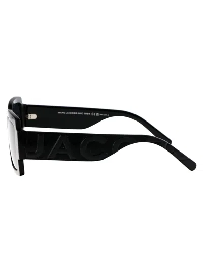Marc Jacobs Black Grey Acetate Sunglasses In Black