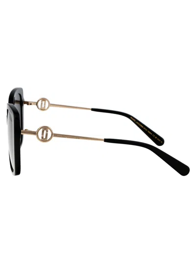 Marc Jacobs Black Metal Sunglasses In Black