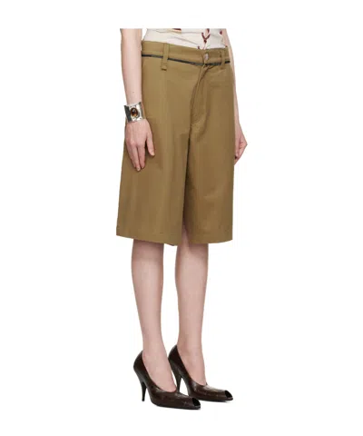 Martine Rose Khaki Twisted Skate Shorts In Brown