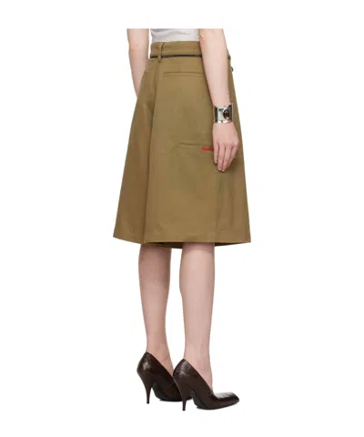 Martine Rose Khaki Twisted Skate Shorts In Brown