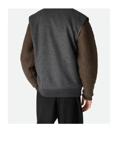 Bottega Veneta Wool Vest With Ribbed Collar And Hem In Gray