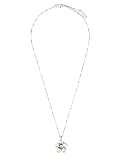 Marc Jacobs Adjustable Flower Pendant Necklace In Metallic