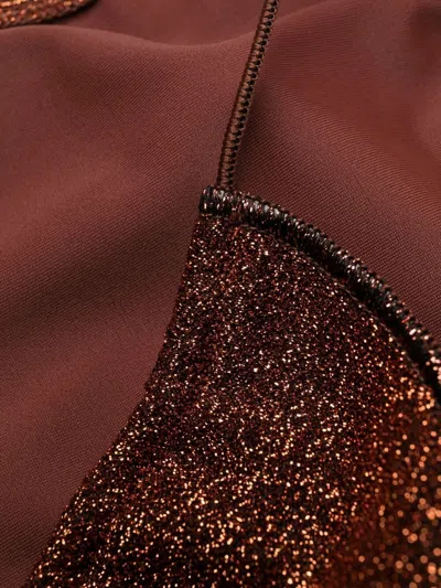 Oseree Tie Detail Two Piece Bikini In Brown