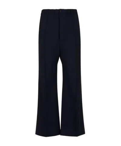 Marni Stitched Crease Flared Trousers In Black