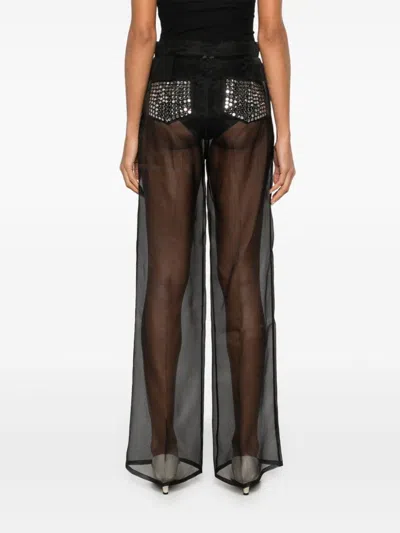 Oseree Crystal-embellished Wide-leg Trousers