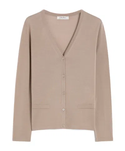 Max Mara Wool Yarn Cardigan In Brown