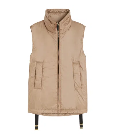 Max Mara Water-repellent Padded Gilet In Neutral
