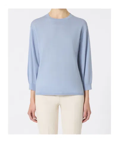 Max Mara Relaxed-fit Wool Yarn Sweater In Blue