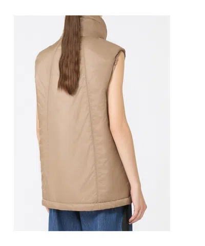 Max Mara Water-repellent Padded Gilet In Neutral