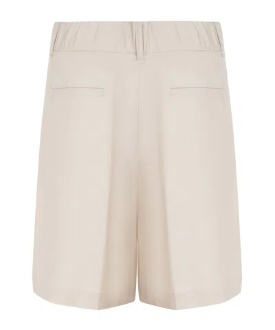 Herno Pleated High-waist Shorts In Brown