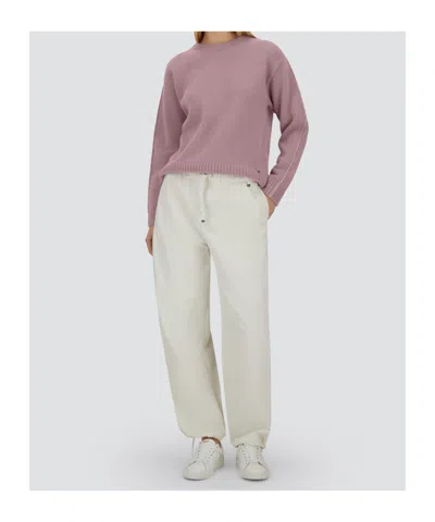 Herno Crew Neck Long Sleeve Sweater In Pink