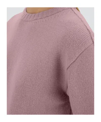 Herno Crew Neck Long Sleeve Sweater In Pink