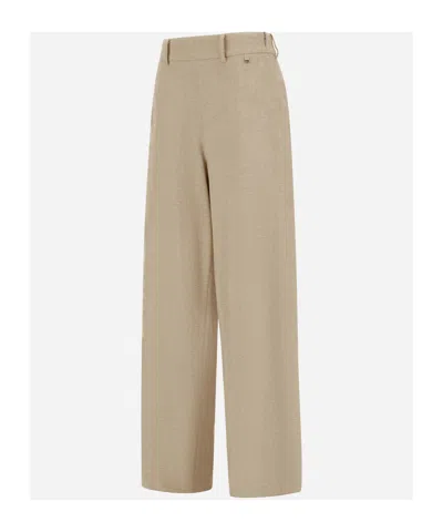 Herno Resort Trousers In Melange Flannel In Brown