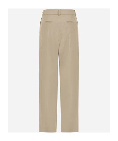 Herno Resort Trousers In Melange Flannel In Brown