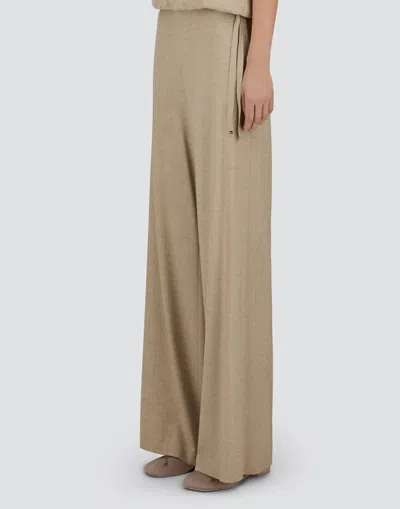 Herno Resort Trousers In Melange Flannel In Brown