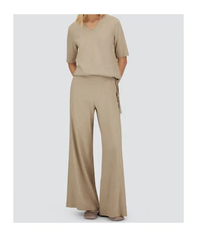 Herno Resort Trousers In Melange Flannel In Brown